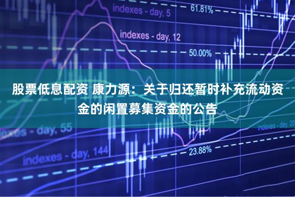 股票低息配资 康力源：关于归还暂时补充流动资金的闲置募集资金的公告